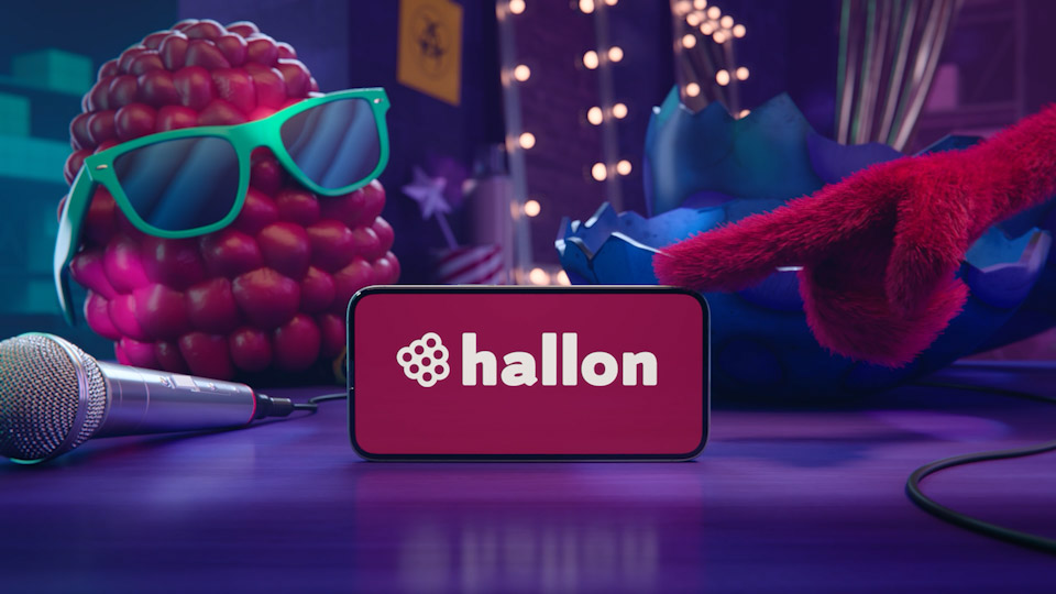Rasberry in 3d animated sponsor billboard.