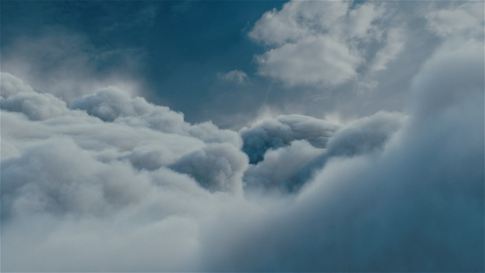 CG Skies. 3d animated clouds. Particle animation.