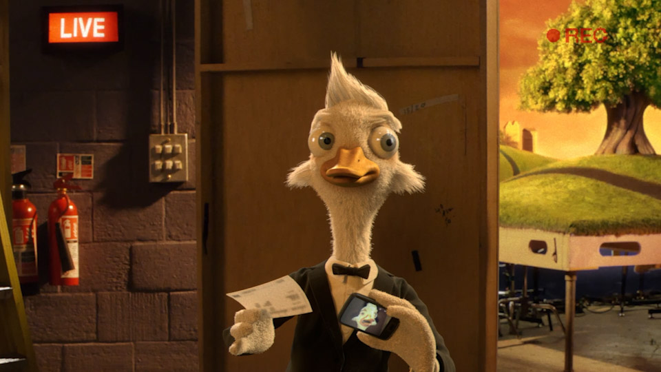 3d animated duck, aardman style.